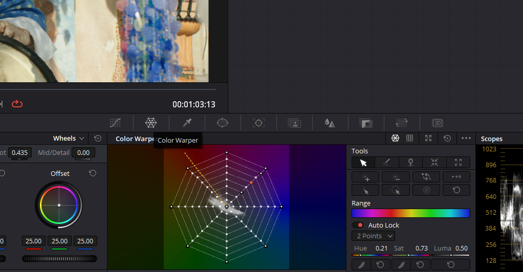 How To Use Color Warper In Davinci Resolve