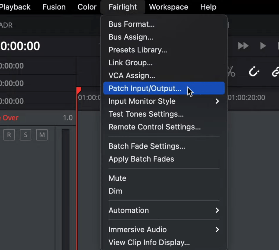 Patch Microphone Input in DaVinci Resolve 17