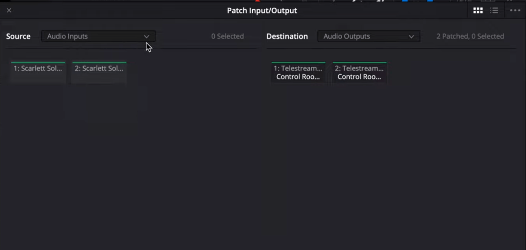 Patch Microphone Input in DaVinci Resolve 17