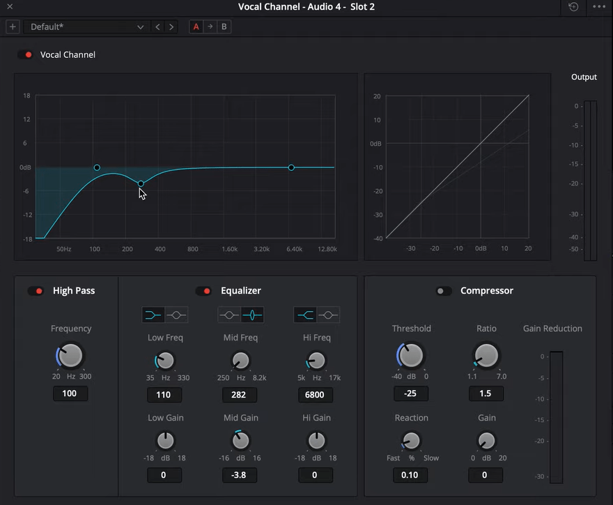 Add EQ in DaVinci Resolve 17