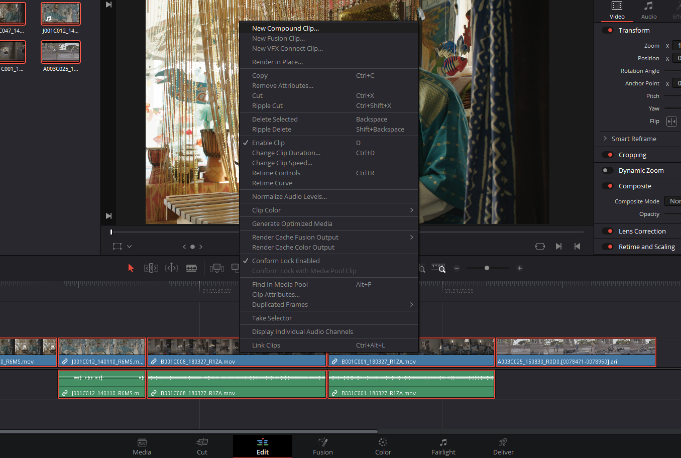 How To Nest In Davinci Resolve (Compound Clips)