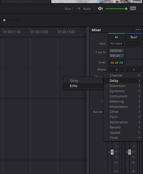 DaVinci Resolve ECHO Audio Effect: 2 Ways