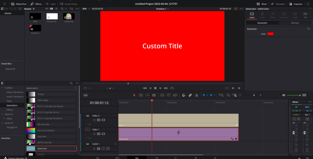 Add Drop Shadow Effect in DaVinci Resolve (PNG & Text)