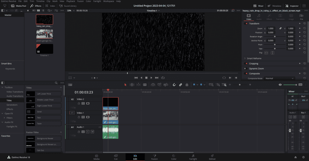 How To Create Rain Effect In Davinci Resolve- 2 Methods